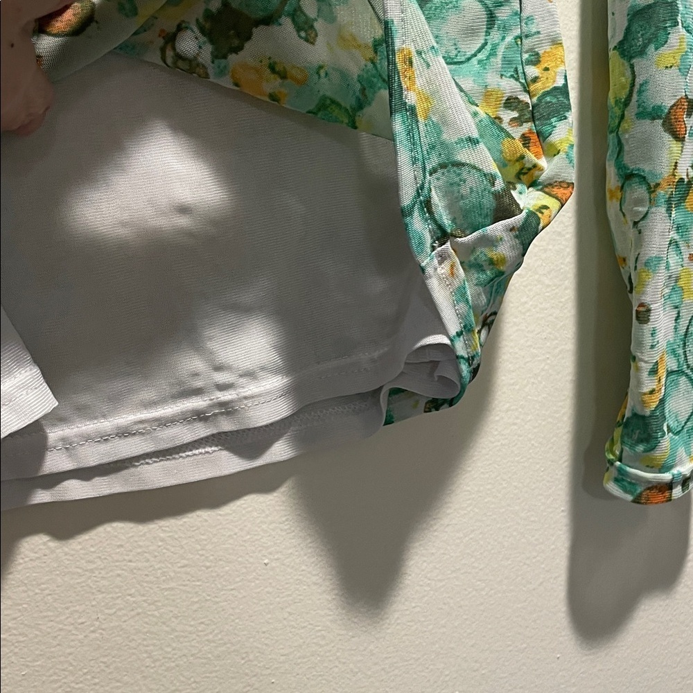 Vertigo Paris Multicolored Abstract Print Ruched Streetwear - Green and Yellow - Picture 3 of 12